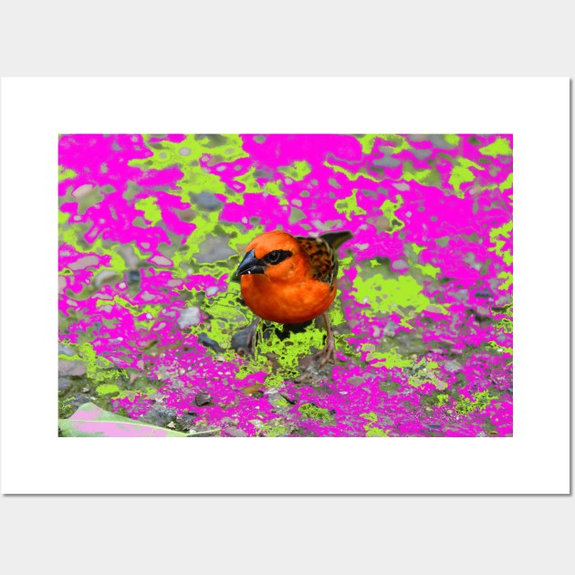 Red Bird Wall Art by Wolf Art / Swiss Artwork Photography